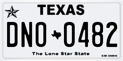 TX license plate DNO0482
