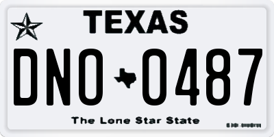 TX license plate DNO0487