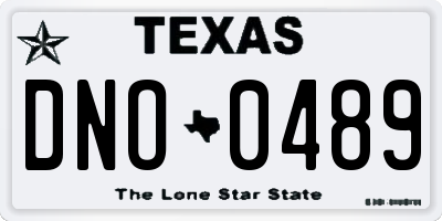 TX license plate DNO0489
