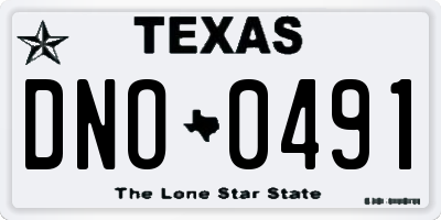 TX license plate DNO0491