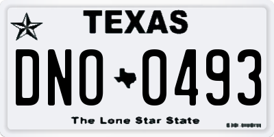 TX license plate DNO0493