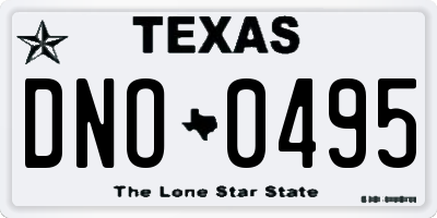 TX license plate DNO0495