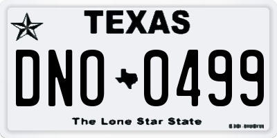 TX license plate DNO0499
