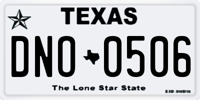 TX license plate DNO0506