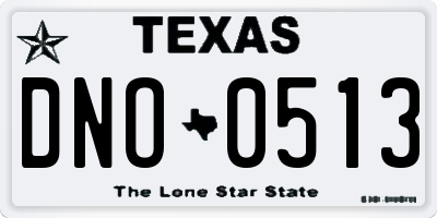 TX license plate DNO0513