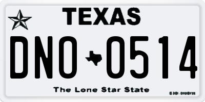 TX license plate DNO0514