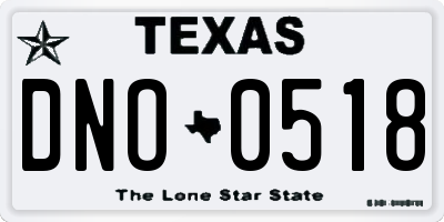 TX license plate DNO0518