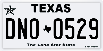 TX license plate DNO0529