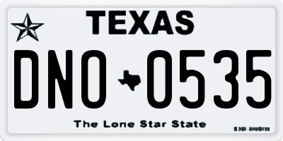 TX license plate DNO0535