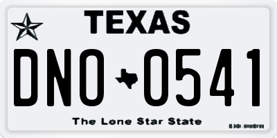 TX license plate DNO0541