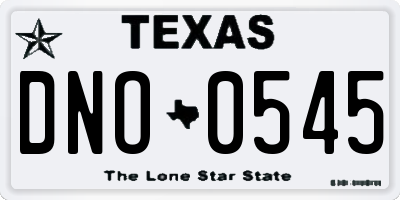 TX license plate DNO0545