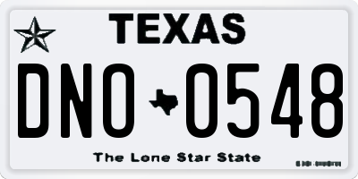 TX license plate DNO0548