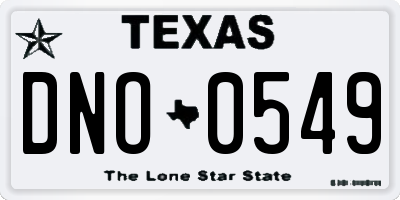 TX license plate DNO0549