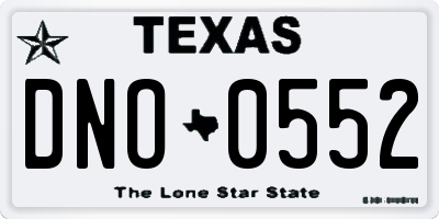 TX license plate DNO0552