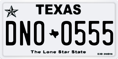 TX license plate DNO0555