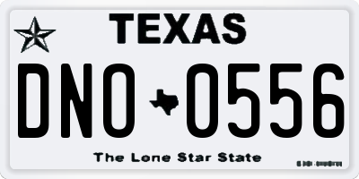 TX license plate DNO0556