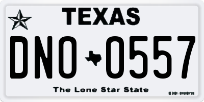 TX license plate DNO0557