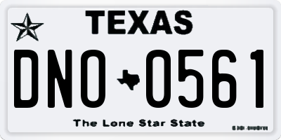TX license plate DNO0561