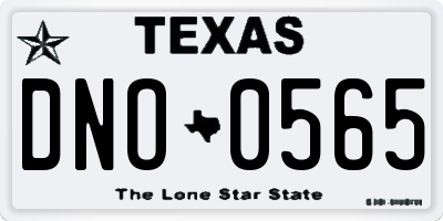 TX license plate DNO0565