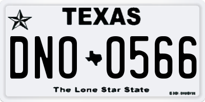 TX license plate DNO0566