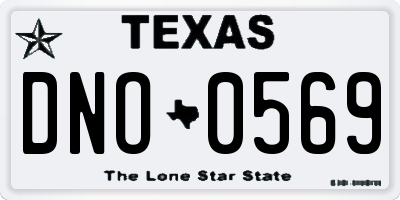 TX license plate DNO0569