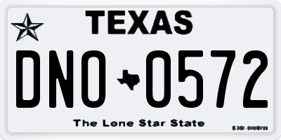 TX license plate DNO0572