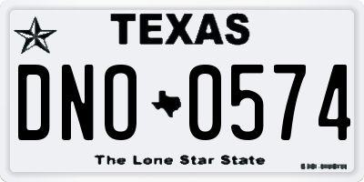 TX license plate DNO0574