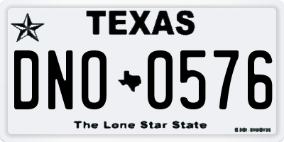 TX license plate DNO0576