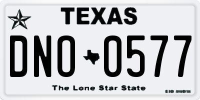 TX license plate DNO0577