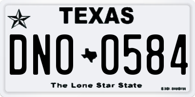 TX license plate DNO0584