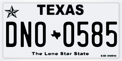 TX license plate DNO0585