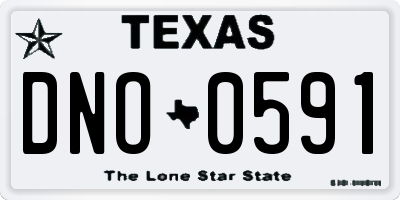 TX license plate DNO0591