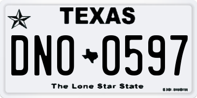 TX license plate DNO0597