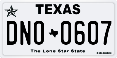 TX license plate DNO0607