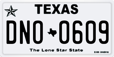 TX license plate DNO0609