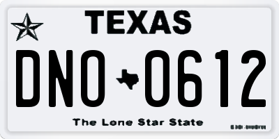 TX license plate DNO0612