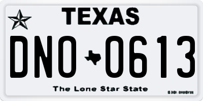 TX license plate DNO0613
