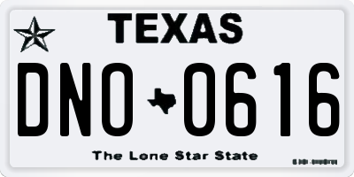 TX license plate DNO0616