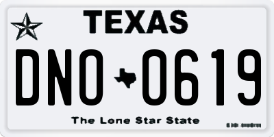 TX license plate DNO0619