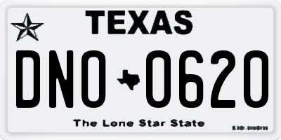 TX license plate DNO0620