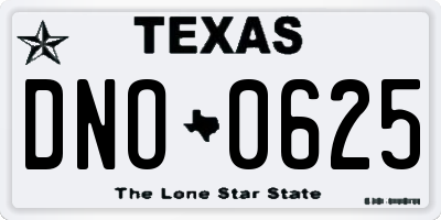 TX license plate DNO0625