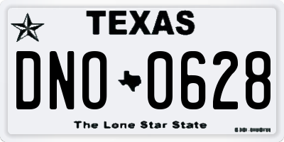 TX license plate DNO0628