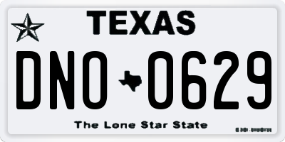 TX license plate DNO0629