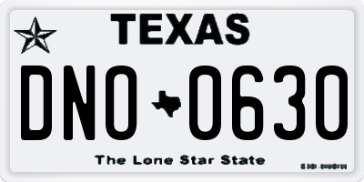 TX license plate DNO0630