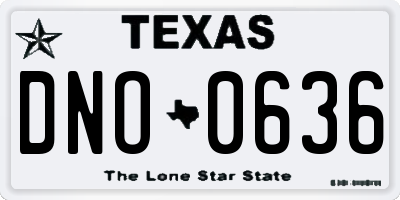 TX license plate DNO0636