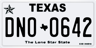 TX license plate DNO0642