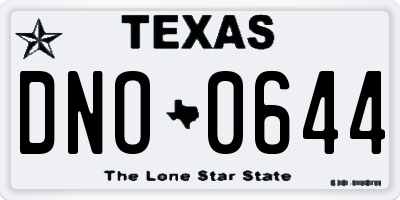 TX license plate DNO0644