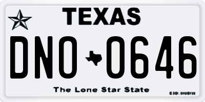 TX license plate DNO0646