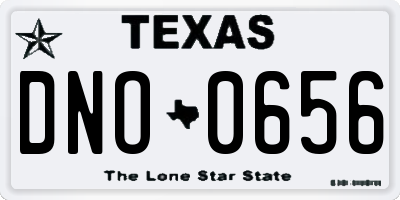 TX license plate DNO0656