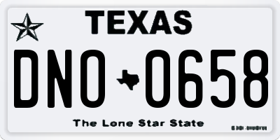 TX license plate DNO0658